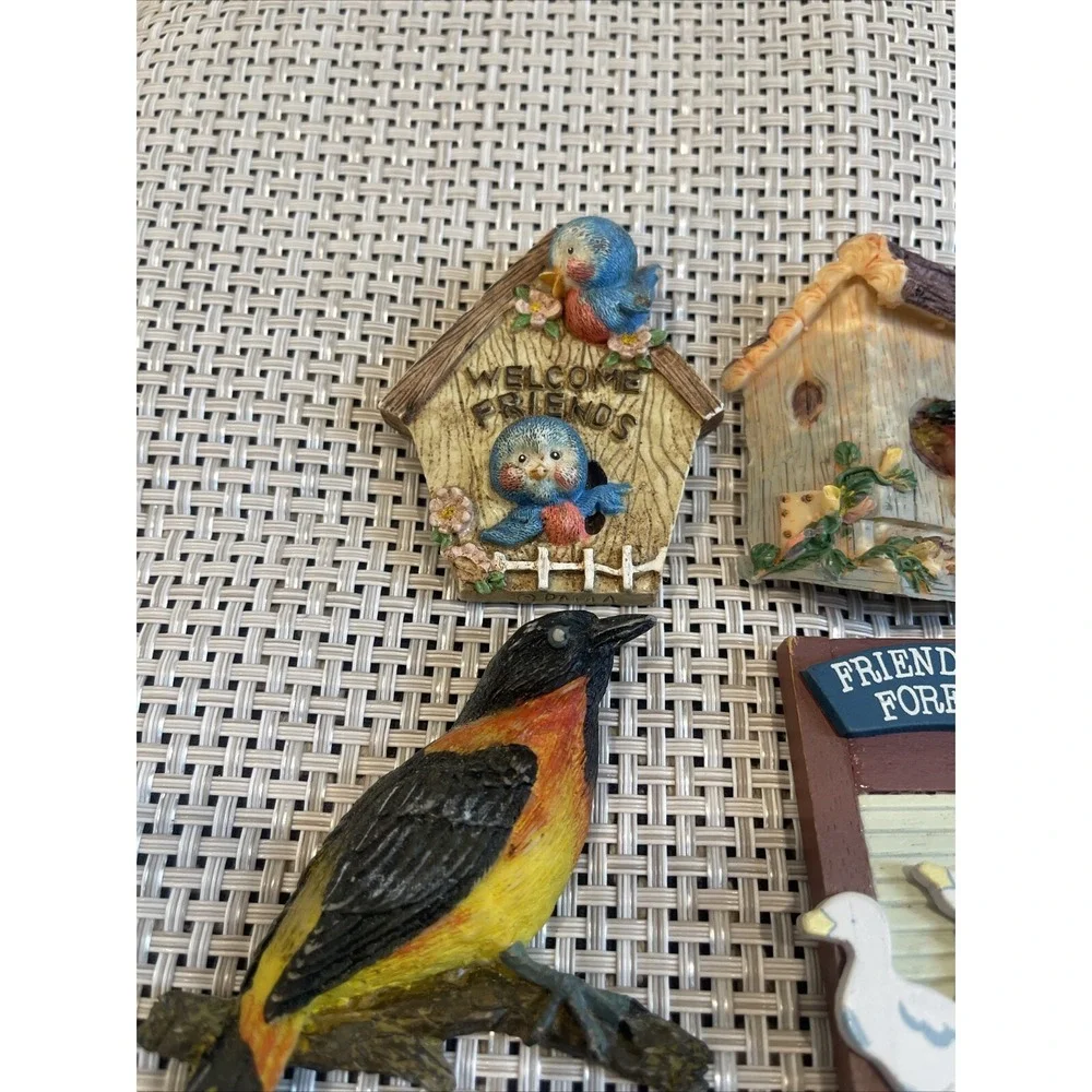 Lot of 5 Vintage Refrigerator Bird Magnets
